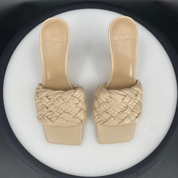 NWOT Marc Fisher Draya Square Toe Slide in Macaroon - Picture 5 of 10